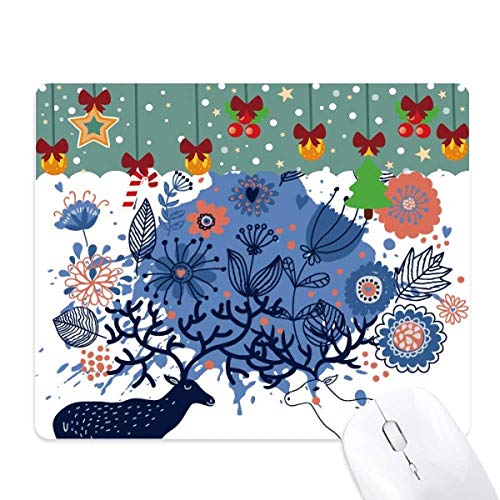 Tapis de souris de jeu élan et feuilles grand modèle pour souris optique