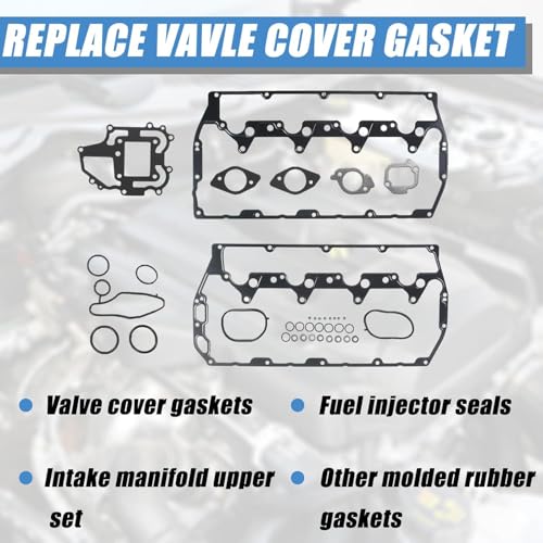 Image of AUCERAMIC 6.7L Powerstroke Valve Cover Gasket for 2011-2020 Ford F250 F350 F450 F550 Super Duty 6.7L Diesel Engine Valve Cover Gasket Set VS50828R