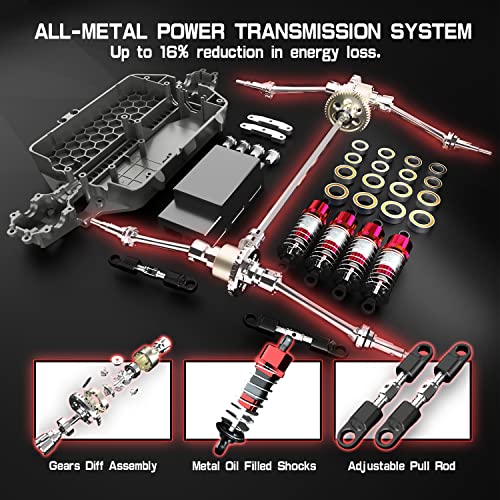 Rc Monster 1:16 Rc Cars For Adults, Max 42Mph 4X4 Rtr Brushless Rc Trucks, Hobby Electric Off-Road Jumping Fast Rc Trucks, Oil Filled Shocks, Remote Control Car With 2 Batteries For Boys (Rcm029) #TOP2