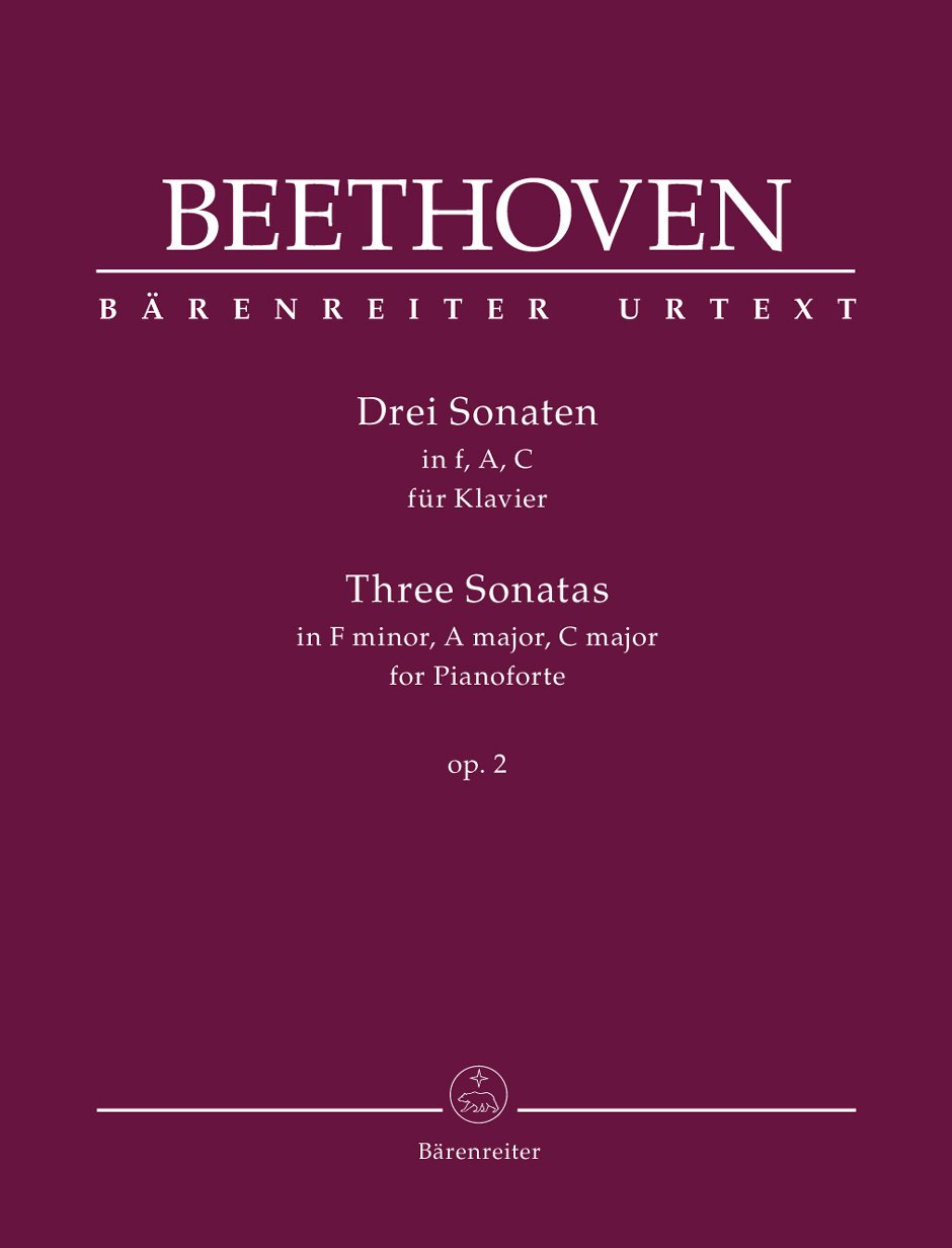 Three Piano Sonatas in F minor, A major, C major Op.2 Piano Music Beethoven Baer