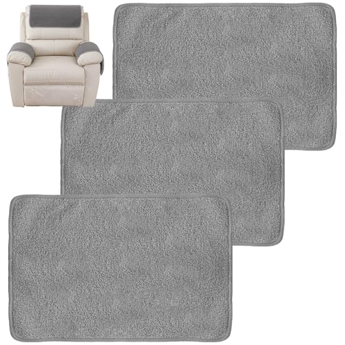 Lot de 3 Housse D'appui-tête de Canapé en Polyester Souple, Housse D'accoudoir de Canape, résistante à l'usure Protection Housse de Fauteuil Relax, Lavable...