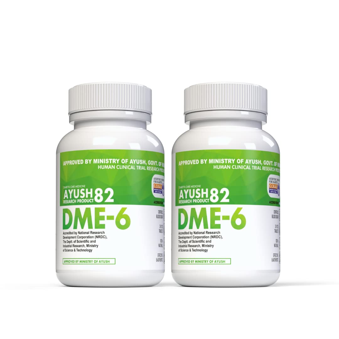 Ayush 82 DME 6 | Diabetes Madhumeh Care| Ayurvedic Capsules to Control Blood Sugar Level| Approved by Ministry of AYUSH, Govt. of India, Ayush82 Research Product by CCRAS|240 Capsules, 2 Month Course|