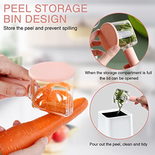 Multi Functional Storage Peeler,Fruit Peeler, Vegetable Peeler,Peeler With Container,Suitable For Home And Kitchen Use (New Pink) #TOP3
