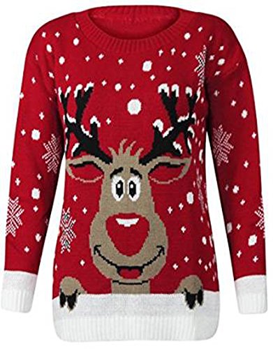 Pull fille rouge 5-6 ans en maille douce pour enfant - FashionClothing