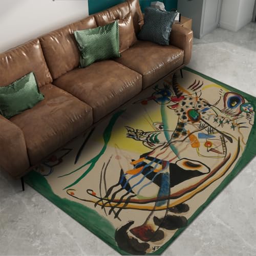 Tapis de salon vert et crème doux pour chambre à coucher
