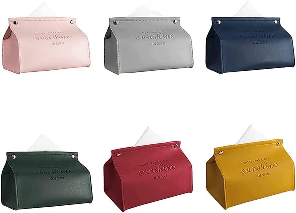 希少✤ DOUBLE SIDED TISSUE CASE COLOR: GRAY Tissue Box Holder, Tissue Box Cover PU Leather Refillable