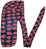 Generic New Premium Silky Durag Design Satin Red Cloud Red Black White