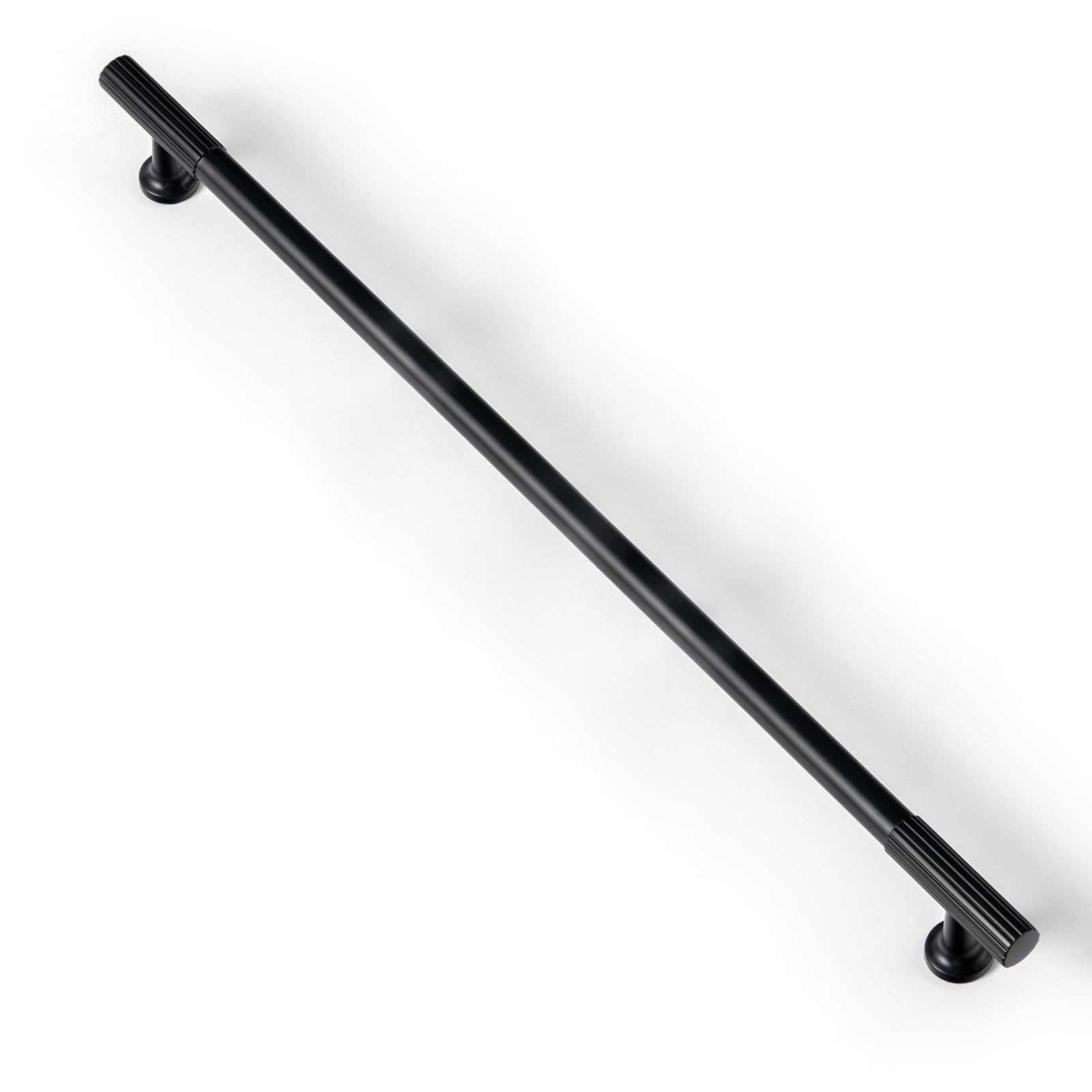 Goo-Ki Elegant Black Zinc Alloy Cabinet Handles - 12.6''(320mm) Hole Center Striped Decorations Cabinet Pull Hardware for Bedroom, Kitchen, 6 Pack — image 1