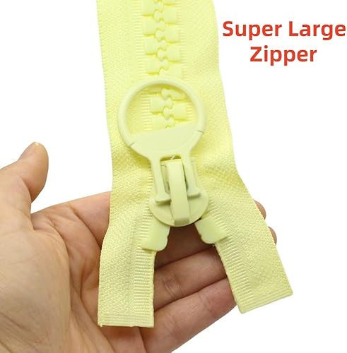 Miniatura 7 de YaHoGa Cremalleras gigantes de plástico #20 de 29.5 in para coser tiendas de campaña, abrigos, cubierta de barco, lona resistente, enormes