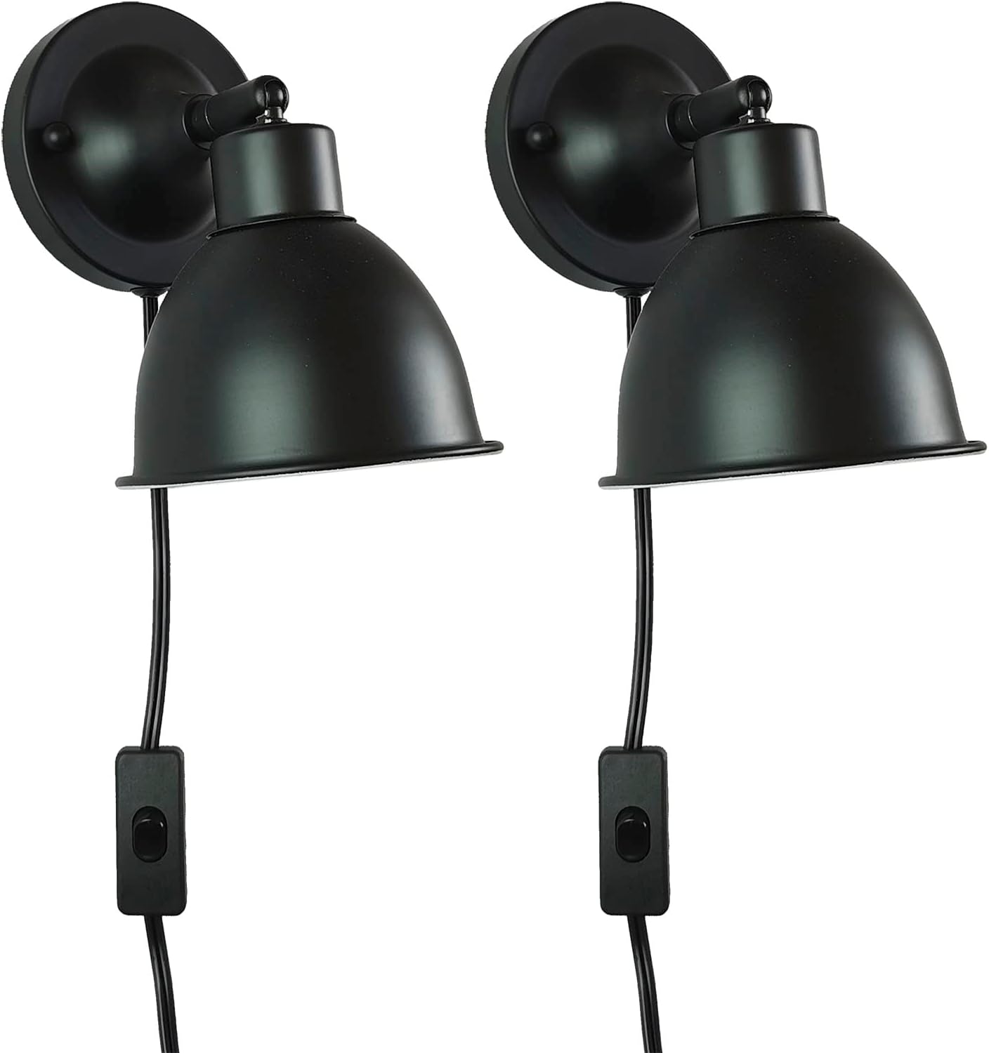 JCHAL Modern Adjustable Study Wall Sconce, Set of Two, Swing Arm ...