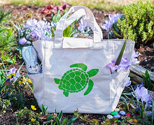 Ecozoi Reusable Lunch Bag With Pockets, 100% Organic Cotton Lunch Tote | Eco Friendly, And Easy To Clean & Wash | Picnic Bag For Kids, Men & Women #TOP5