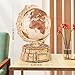 MIEBELY 3D Puzzles for Adults, Illuminated World Globe for Adult with Stand, 3D Wood Music Box Puzzle with Space Projector for Adult, Create Hobbies Craft Building Model Kit Gifts for Kid Boys Girls