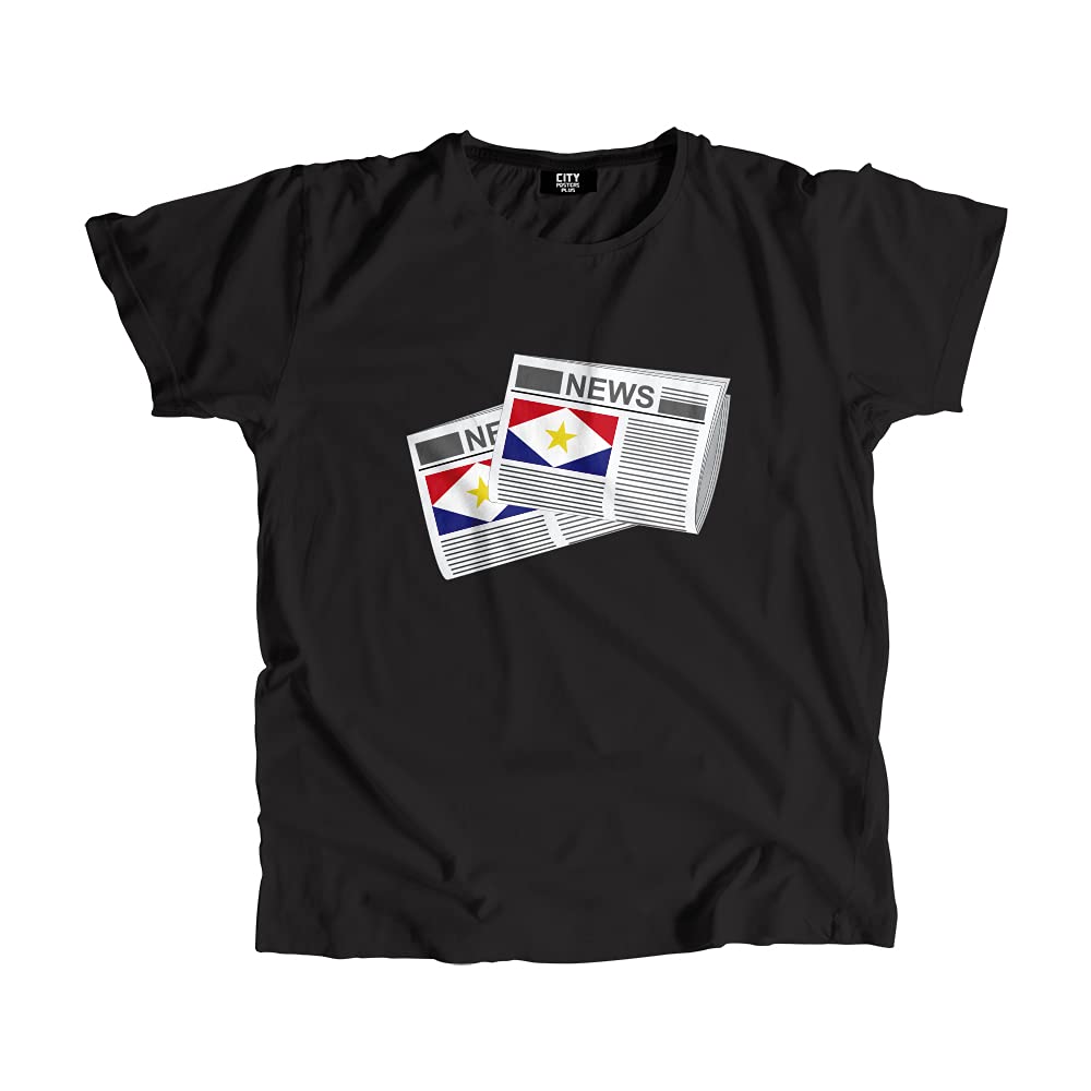 T-shirt Saba Newspapers en coton premium avec imprimé graphique