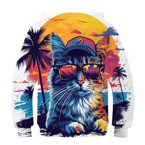 Sweat à capuche chat 3D pull chaud ado contre le froid - 2