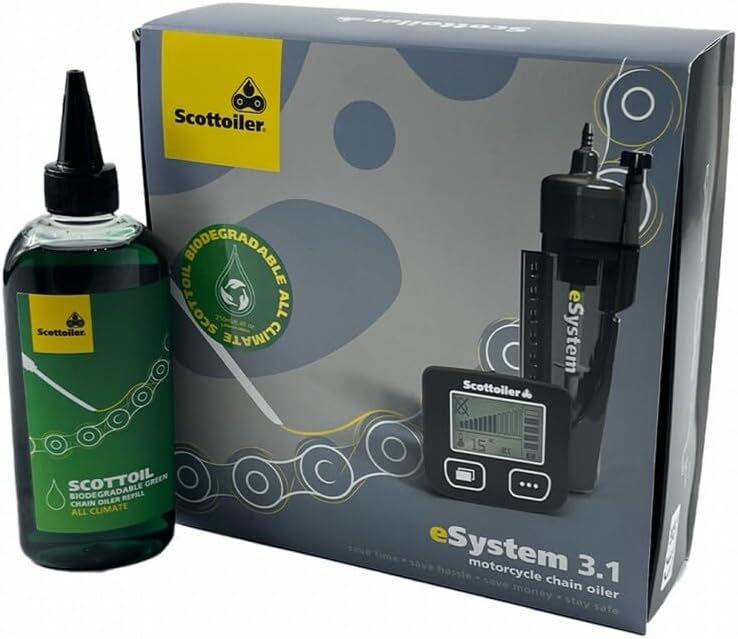 Scottoiler eSystem 3.1 Automatic Chain Oiler - including 250ml All Climate Biodegradable Green Scottoil…