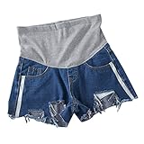 short blanco premama 【Diseño de la pretina】Los pantalones cortos elásticos con una cintura alta para apoyar.