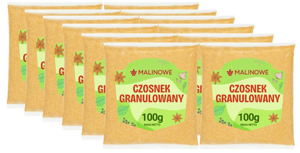 Malinowe czosnek suszony granulowany 12x100g aromatyczny jakość premium