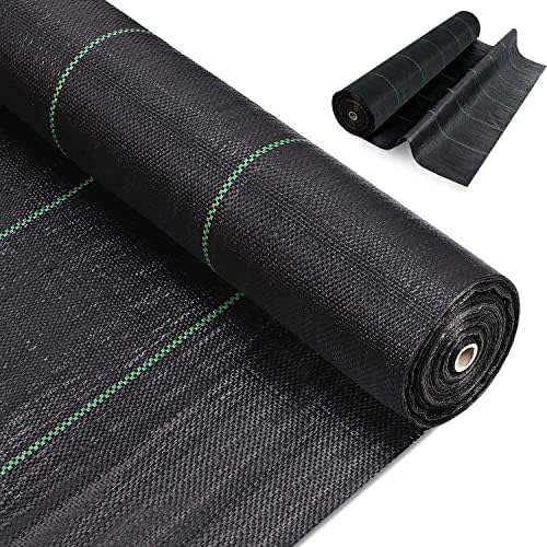 Yuzet 1m x 100m Black 100gsm Heavy Duty Weed Control Fabric, Ground