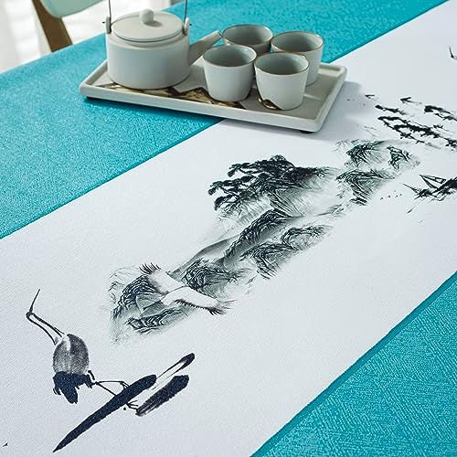 Nappe imperméable 140x260 table rectangle PVC anti-taches bleu vert - 4