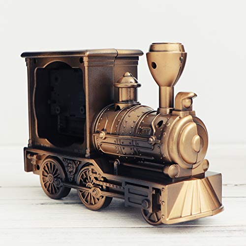 Favomoto Bronze Retro Train Clock Model Train Locomotive Clock Table Time Clock Steampunk Decoration Home Office Shelf Train Model Time Clock #TOP4