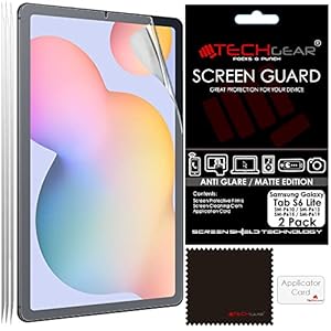 TECHGEAR 2 Pack Galaxy Tab S6 Lite 10.4" Anti Glare Screen Protectors (SM-P610 / P613 / P615 / P619 / P620 / P625), MATTE Screen Protector Guard Cover Designed for Samsung Galaxy Tab S6 Lite 10.4"