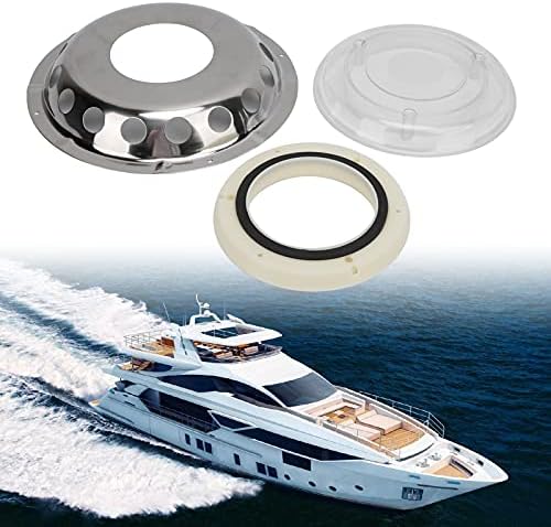 Boat Vents Round Air Vent Stainless Steel Air Vent Ventilation Window Marine Hardware Assembly Transparent Centre for Ships