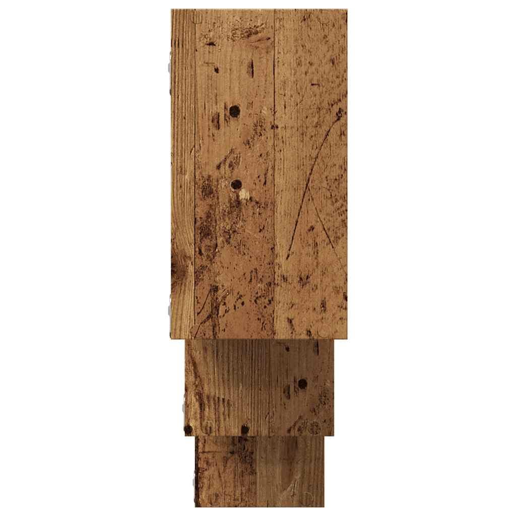Wandregal Altholz Holzwerkstoff 159x18x66 cm Schwebendes Regal mit Stauraum für Bücher Deko und Pflanzen für Wohnzimmer Küche und Badezimmer
