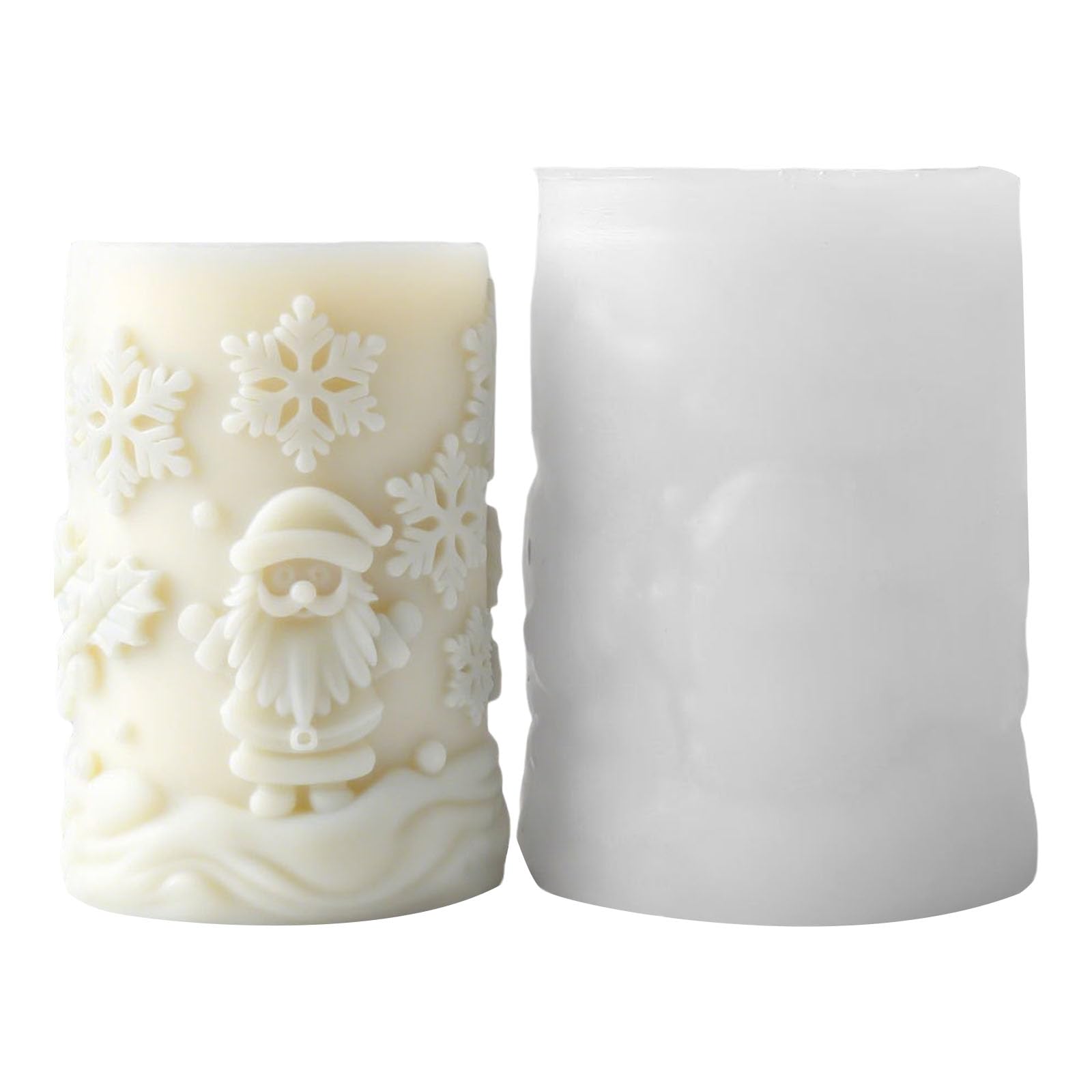 Tsophreniq Christmas Silicone Molds Ornament Castings Snowflake Cylinder Plasters Molds Craft Supplies Scented