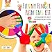 Naysku Washable Finger Paints Set, Safe Finger Art Painting Kits, Funny Finger Painting Tools with Book, Educational Drawing Toys, for Kid, Toddler & (25 Colors)