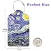2 Pack Luggage Tags for Suitcase The Starry Night Leather Stainless Steel Loop Label Tags for Women Men Travel Bag Suitcase with Privacy Cover Name ID Card