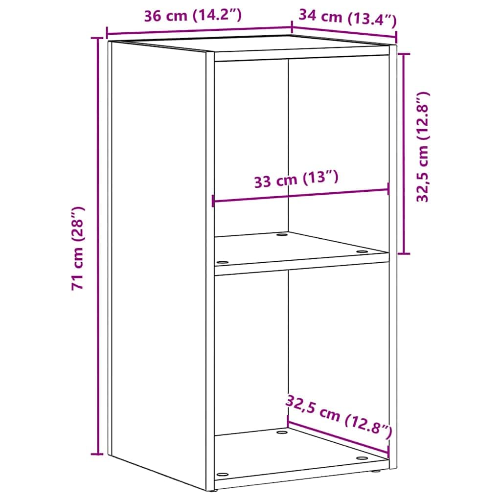 vidaXL Scatola per Contenitori LP in Rovere Nero 71x34x36cm Truciolato, Supporto per Giradischi, unità per Giradischi, Supporto per Giradischi con Contenitore