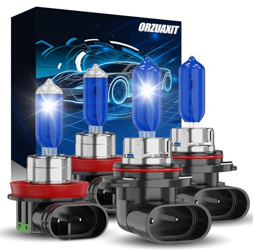 ORZUAXIT Headlight Bulb Fit For Honda Civic 2016 2017 2018 2019 2020 2021 High Beam Low Beam Headlamp Set 6000K White Light Halogen Bulb 65W 300% Brightness 4-Pack