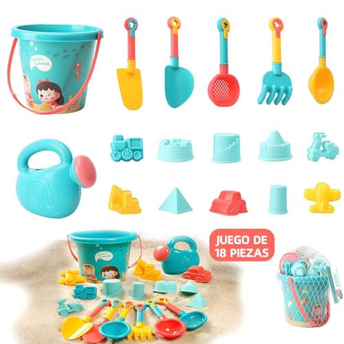 Niñas, Toy AMZYYDS Juguetes de Playa, 23 Piezas Juguetes de Playa para,Moldes de Castillo Barril Bolsa de Almacenamiento Mejor Regalos,para Playa Verano Juguetes de Arena...