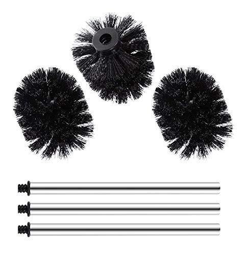 Novel Solutions Innoteck Essentials 3-Pack Toilet Brush with Black Head. Individually Changeable Brush with Strong Dense Bristles and Stainless Steel Handles - Image 2
