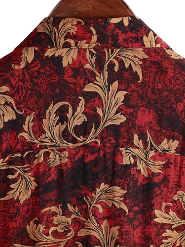 Image of JOTOOK Mens Hawaiian Shirt Short Sleeve Button Down Tropical Shirts Casual Floral Summer Beach Shirt