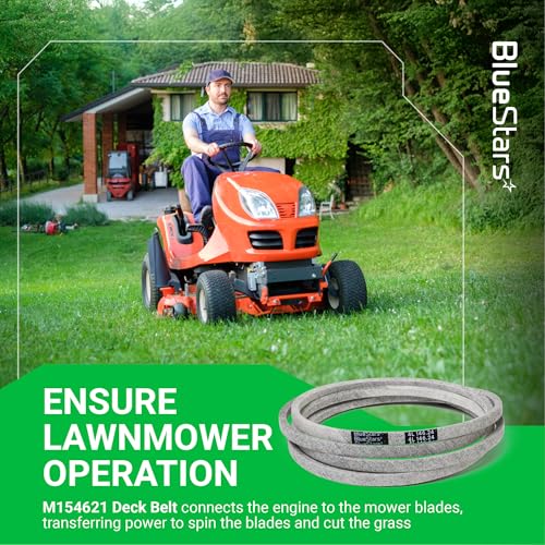 Image of BlueStars M154621 Mower Belt | Aramid Cord | 1 /2'' x 146 1 /4'' | Mower Belt - Fits 42 inch Deck J-Deere X300 X304 X310 Lawn Tractors & 48 inch Deck EZtrak Series Z245 Zero-Turn Mower