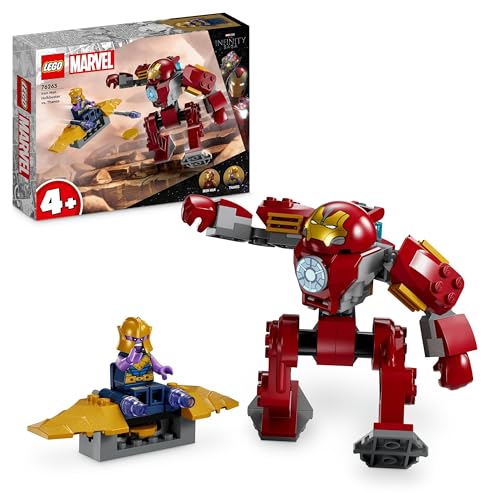 LEGO 76263 Marvel Hulkbuster de Iron Man vs. Thanos Juguete para Niños a Partir de 4 Años, Acción de Superhéroes basada en Vengadores: Infinity War, Figura de Acción, Avión de Juguete y 2 Minifiguras