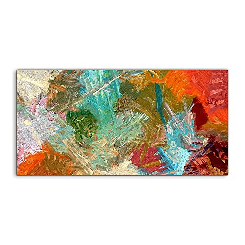 Tableau abstrait sur verre trempé 140x70cm Coloray, une photo d'art haut de gamme pour mur