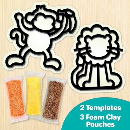 Image of Imagimake DIY Clay Stickers Animals | Create 2 Unique DIY Stickers Using Air Dry Clay | No Mess, Travel-Friendly | Birthday And Return Gifts For Kids Ages 3,4,5,6,Multicolor