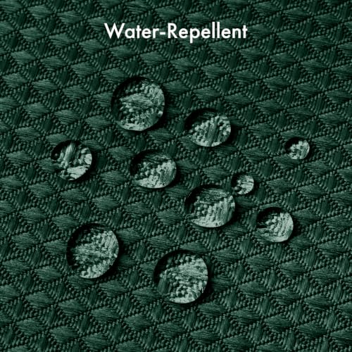 Image of AmazerBath Dark Green Shower Curtain Waffle Textured, Deep Green Shower Curtain Fabric Thick Heavy Duty 240GSM, Hotel Quality Bathroom Shower Curtains, Premium Polyester, 72 x 72 Inches