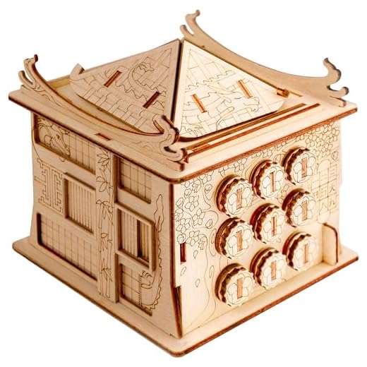 ESC WELT Casa del Dragón - Сaja Rompecabezas de Madera con Compartimentos Ocultos para Adultos - Caja Secreta para Jugar en Familia - Caja Escape Room para Fanáticos de los Rompecabezas