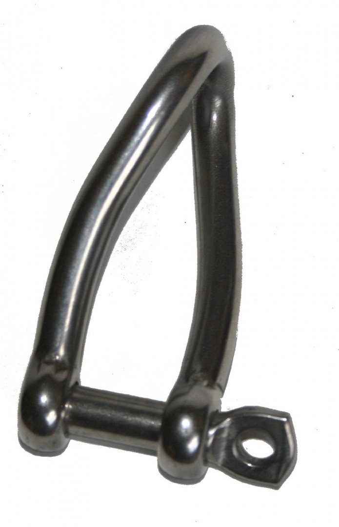 Nautos Twisted Shackle with Screw Eye PIN - Set of 2 PCS - Forged- Stainless Steel 316 (8mm - 5/16