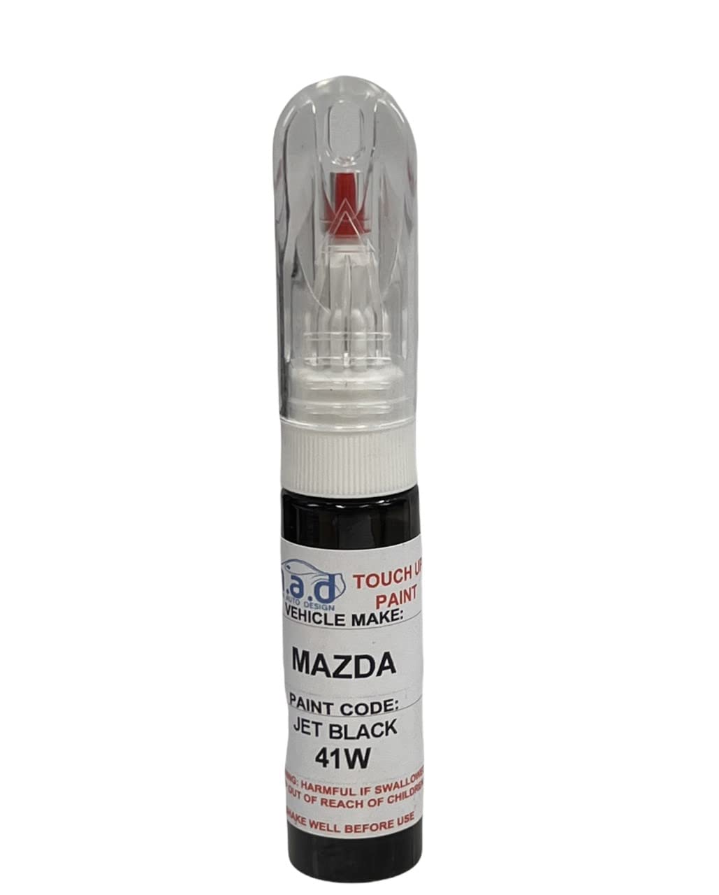 M.a.d Myldan Auto Design Paint + Lacquer Car Touch Up Paint Pen Compatible With Mazda Jet Black 41W Cx-5 Mx-5 Mazda3-20Ml Precision Scratch Repair Kit With Needle & Brush - Exact Colour Match (Paint + Lacquer)