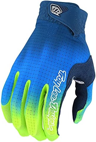 Troy Lee Designs Motocross Motorcycle Dirt Bike Racing Mountain Bicycle Riding Gloves, Air Glove (Navy/Yellow, X-Large)