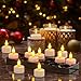 Yme Rechargeable Tea Lights Candles with Charger Storage Base, 12 Pack Battery Operated LED Flameless Tealight Candles with Remote Timer for General Fireplace Halloween Pumpkins Christmas Party Decor