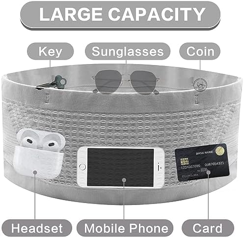 Multifunctionele hardlooptas, ademende gebreide loopriem, sportriem voor mobiele telefoon, hardloopriem voor dames, elegant voor fitness, sport, wandelen, L, Sport