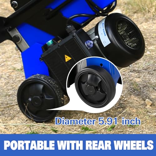 BILT HARD Log Splitter Electric 6.5 Ton Portable Wood Splitter with 15Amp 2.45 HP Motor, Hydraulic Ram, Horizontal Electric Firewood Splitting Machine