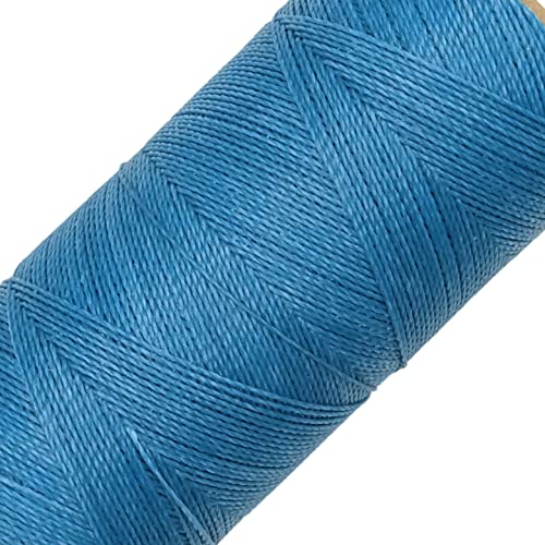 LINHASITA Bobine de Fil ciré 100 g/360 m Épaisseur 0,5 mm Polyester pour macramé 30 Couleurs - Bleu Turquoise