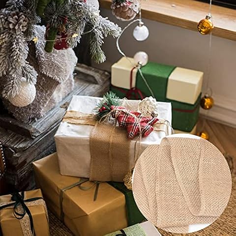 The Home Talk Easter Burlap Rolls Table Runner Multi-Purpose Farmhouse Natural Boho High-Density Jute Fiber Rolls for Weddings, Restaurants, Decorations, Center Pieces- 3" x 360" Cover
