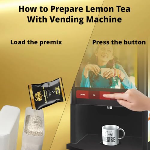 Image of Cafe Desire Instant Tea Premix (Lemon Tea) - 1 kg | Makes 80-100 Cups | Use Manually and Vending Machine Suitable - CD62